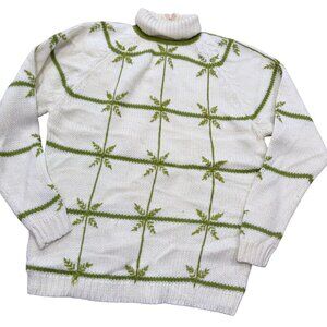 Vintage Carol Brent 1960’s Grandma Mock Neck Snowflake Ski Sweater